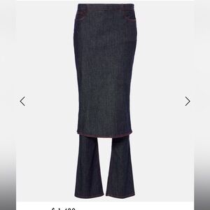 $1480 Alaia Paris navy denim skirt pants 42